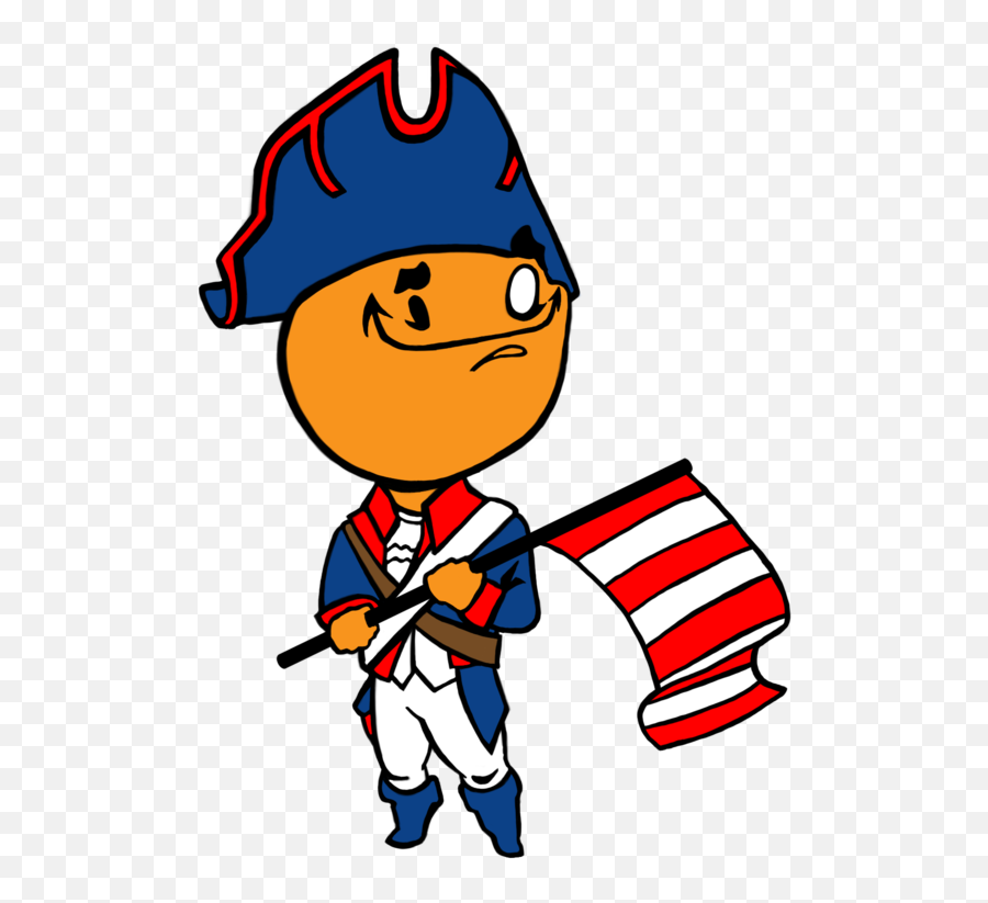 Kwak Chibi Patriot With Flag By - Patriots Cartoon American Revolution Emoji,New England Patriots Emoji