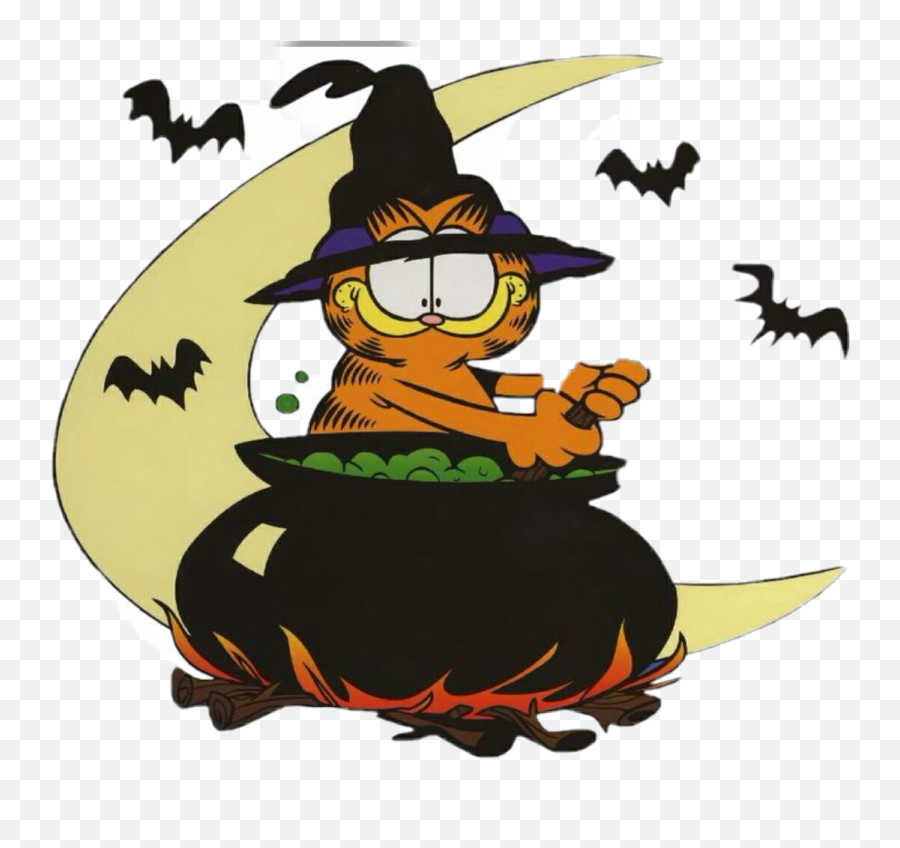 Halloween Sticker Challenge On Picsart - Garfield Hallowen Emoji,Witch Cauldron Emoticon