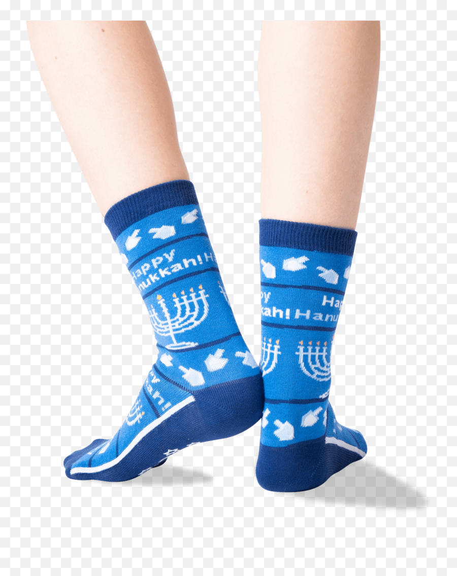 Womenu0027s Happy Hanukkah Non Skid Crew Socks - Unisex Emoji,Dreidel Parrot Emoji