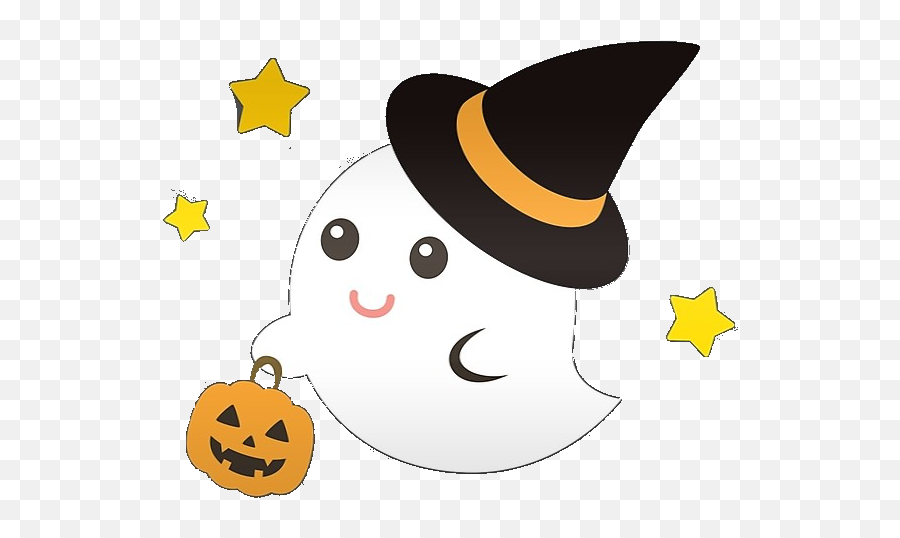 Halloween Cute Ghost Sticker By Ou0027rly - Witch Hat Emoji,Kwaii Emojis