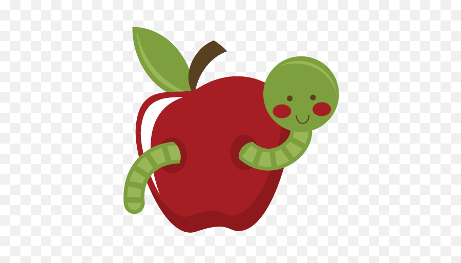 Code - Cute Teacher School Clipart Emoji,Apple With Worm Emoticon
