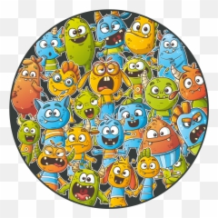 Monster - Hand Drawn Sticker Set On Behance Happy Emoji,:k Emoticon Drawn