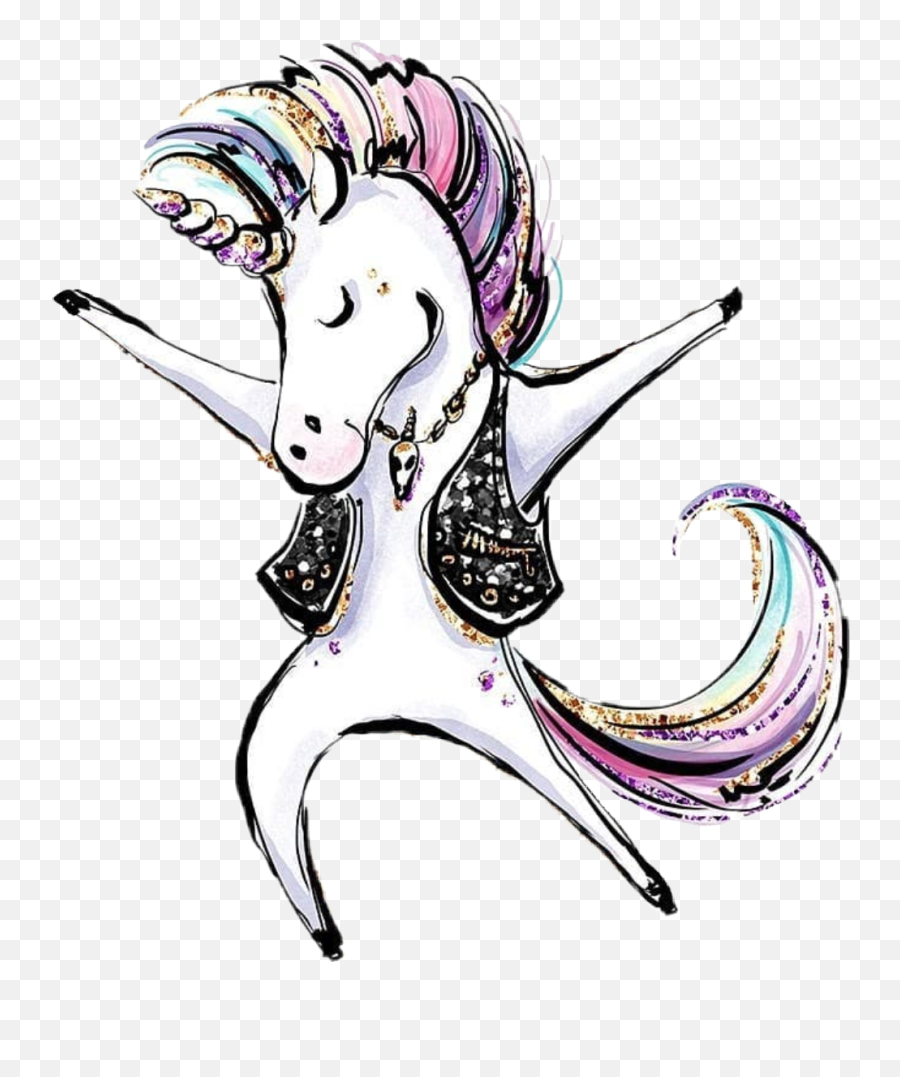 Watercolor Unicorn Rock Punk Sticker By Stephanie Emoji,Punk Muisc Emojis