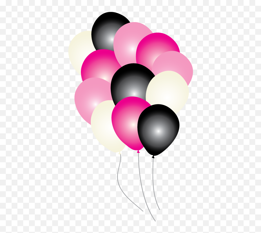 Pink Paris Party Balloons Pk16 - Pink And Black Balloons Png Emoji,Emoji Party Supplies