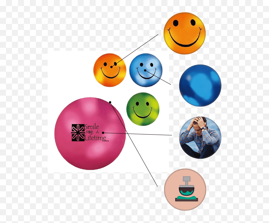 Promotional Smiley Face Mood Stress Ball - Happy Emoji,Emoticon Stress Balls