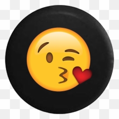 Blowing Kiss Heart Emoji Face - Smiley Face Kiss Heart,Kiss Emoji