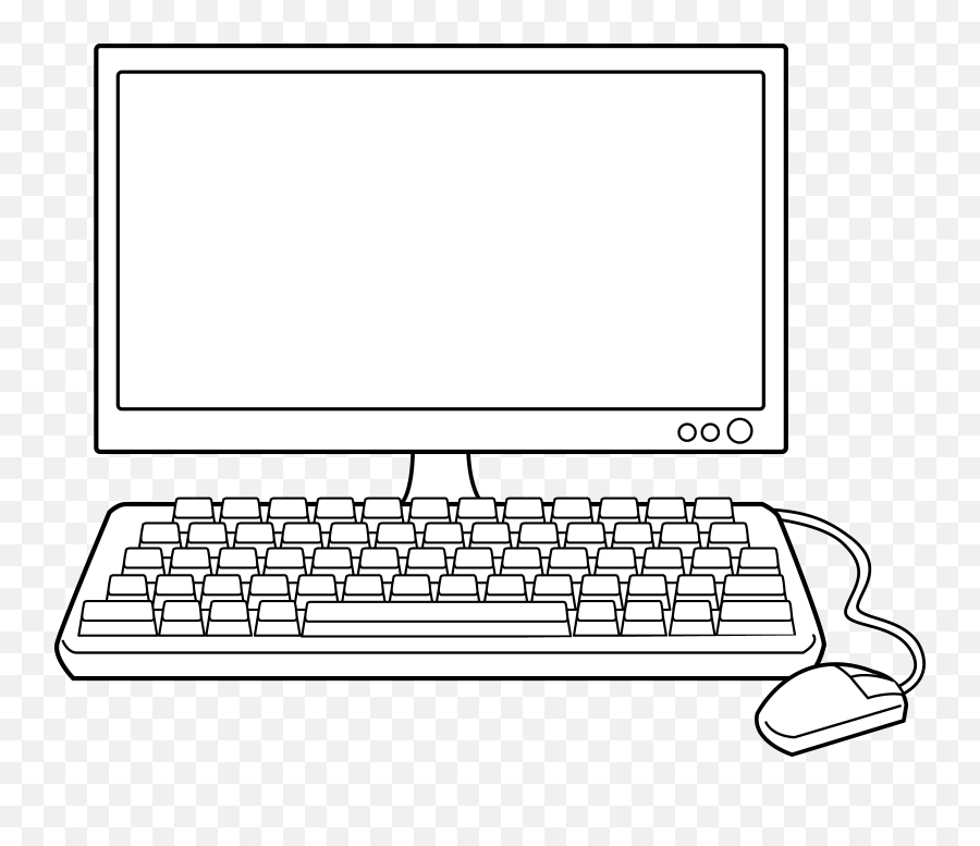Computer Clipart Line Drawing 3 Mouse Tattoos Computer - Computer Clipart Black And White Emoji,How To Make Emojis On Computer Keyboard
