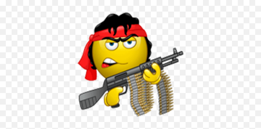 Smiley Smiley Emoji Emoticon - Smiley John Rambo Emoticon,Sniper Emojis