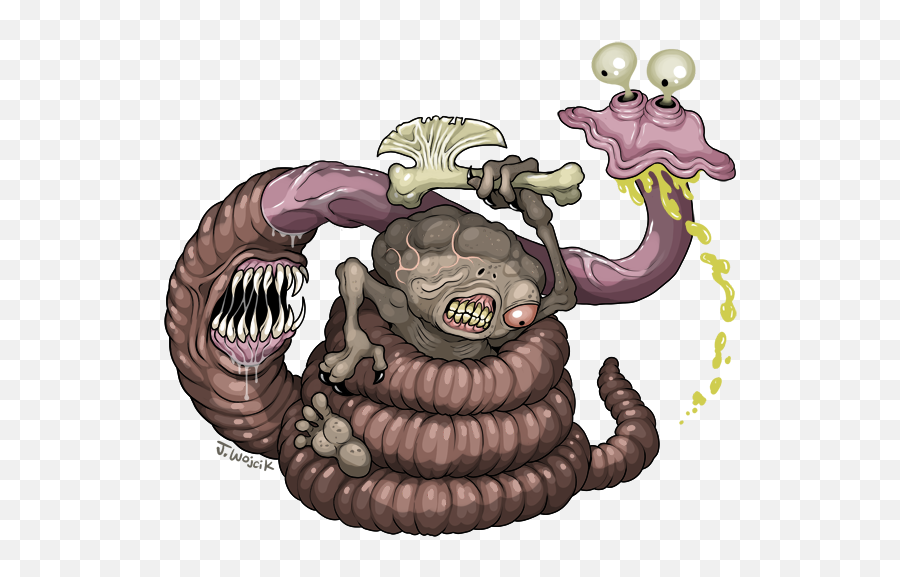 The Monster Index - Humanoid Worm Monster Emoji,Emotion Monsters