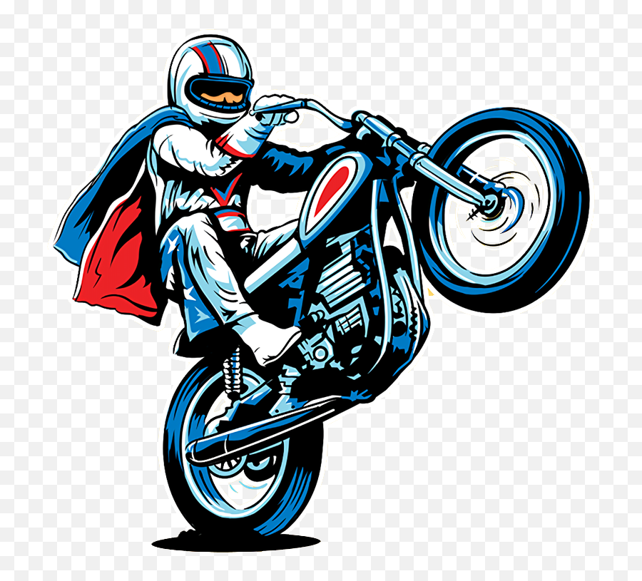 Evelknievel Bike Motorcycle Sticker - Evel Knievel Clipart Emoji,Motorbike Emoji