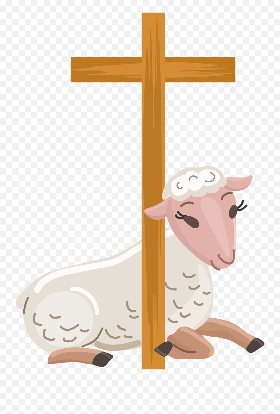 Easter Lamb Clipart - Christian Cross Emoji,Easter Christian Emojis Free