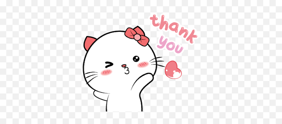 Kitty Cat Animated Sticker - Girly Emoji,Cat Animated Emoticons Thank You