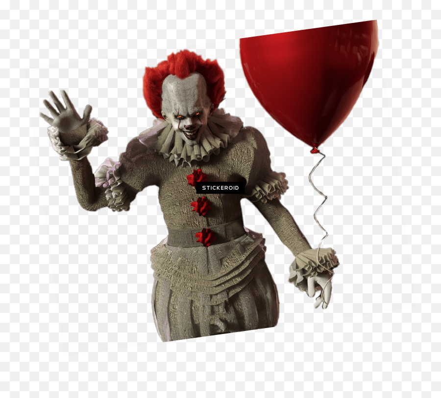 Download It Pennywise With Red Balloon Png Image With No - Balloon Pennywise Png Emoji,Pennywise Emoji