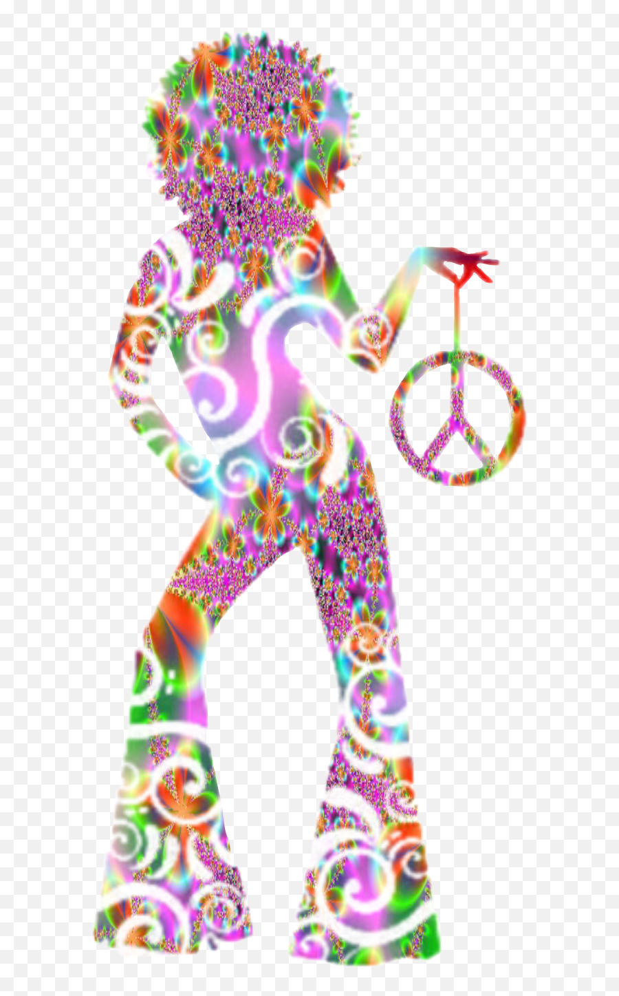 Peace Hippie Trippy Woman Sticker - Hippy Silhouette Emoji,Flower Child Hippie Emoticon Facebook