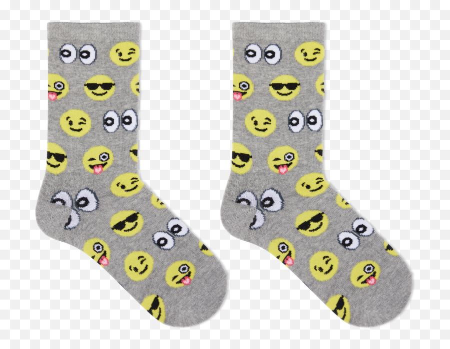 Hot Sox Kidu0027s Emoji Crew Socks - Sweatshirt Gray 4 10 Largexlarge Youth For Teen,Knee Emoji