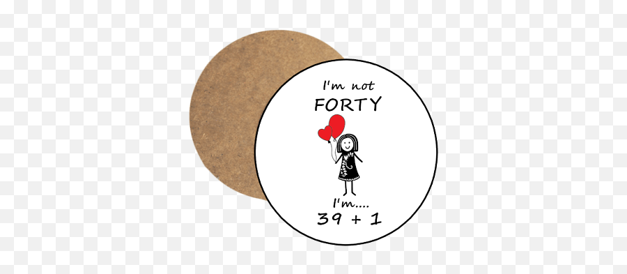 Im Not Forty Funny Birthday Coaster - I M Not Fifty Emoji,Holy Crap Its Your Birthday Emoji