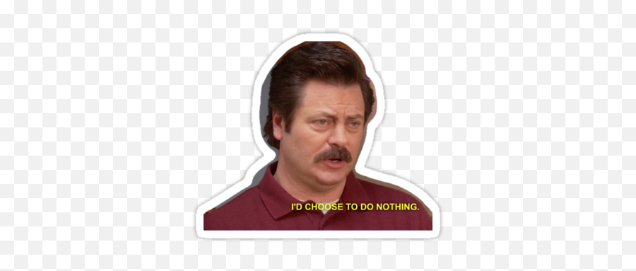 Pin - Parks And Rec Sticker Png Emoji,Ron Swanson Not Good Emotions