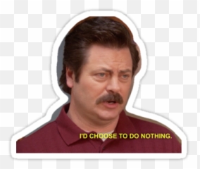 Pin - Parks And Rec Sticker Png Emoji,Ron Swanson Not Good Emotions