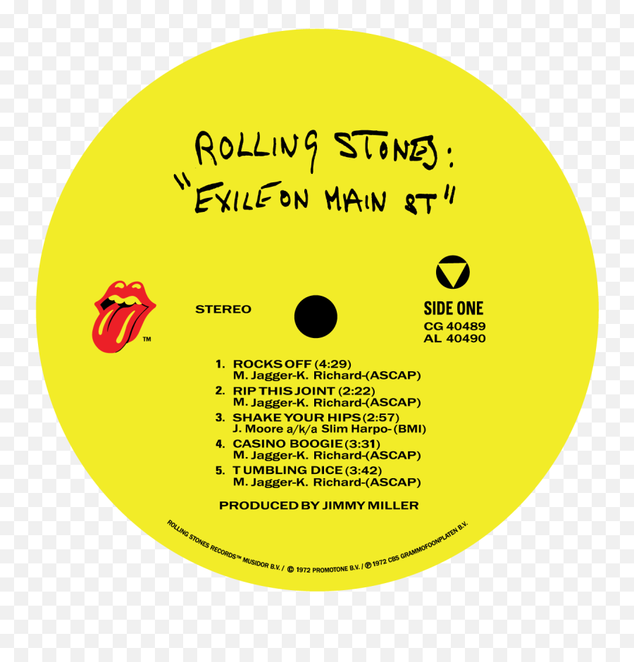 The Rolling Stones U0027exile On Main Stu0027 Lp Label Sticker - Rolling Stones Tongue Emoji,The Rolling Stones Mixed Emotions