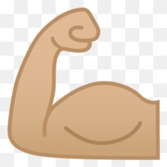 Flexed Biceps Medium - Light Skin Tone Emoji Muscle Emoji Png,Light Skin Emojis