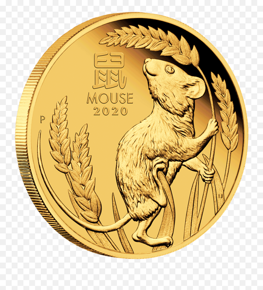 Year Of The Mouse - 14 Oz Emkcom 2 Oz Gold Lunar Emoji,Emoticons Not Mause