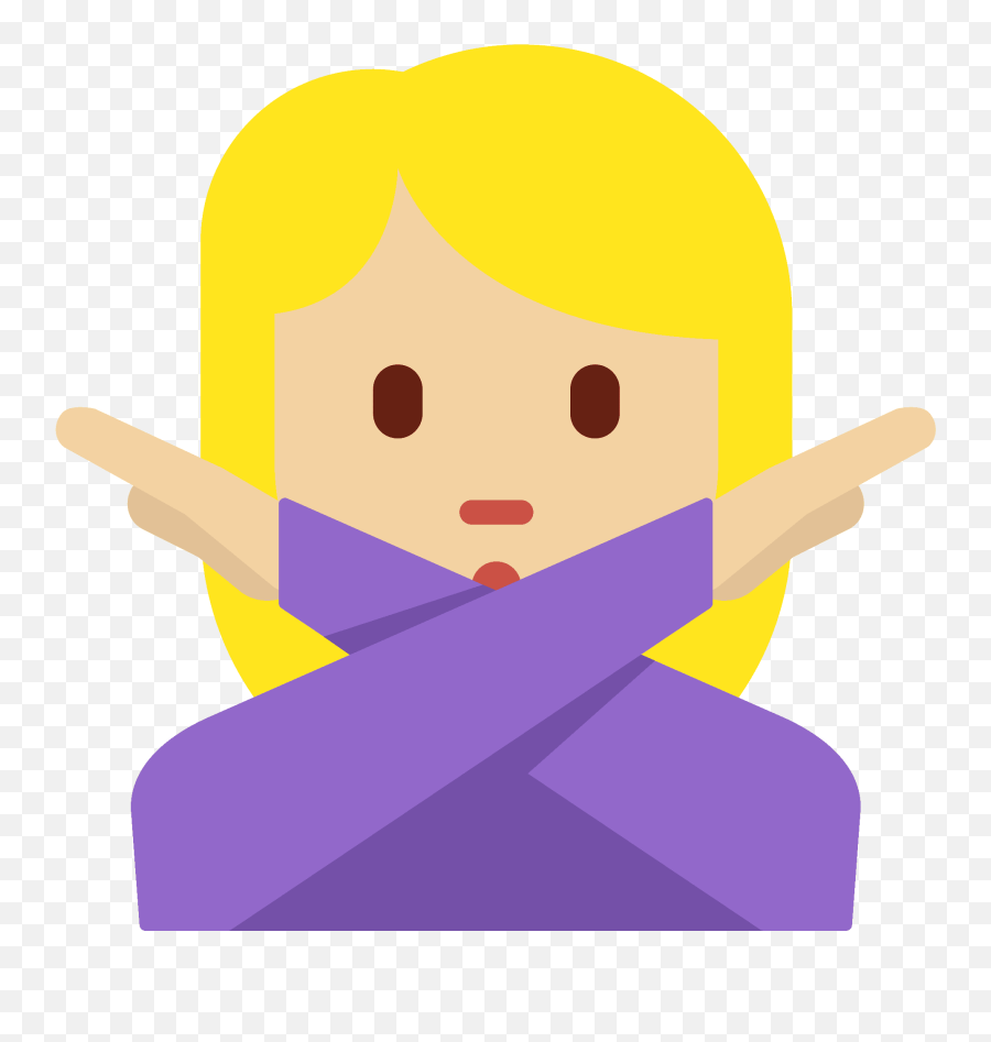 Woman Gesturing No Emoji Clipart - Does Arms Crossed Mean,Shrugging Arms Emoticon