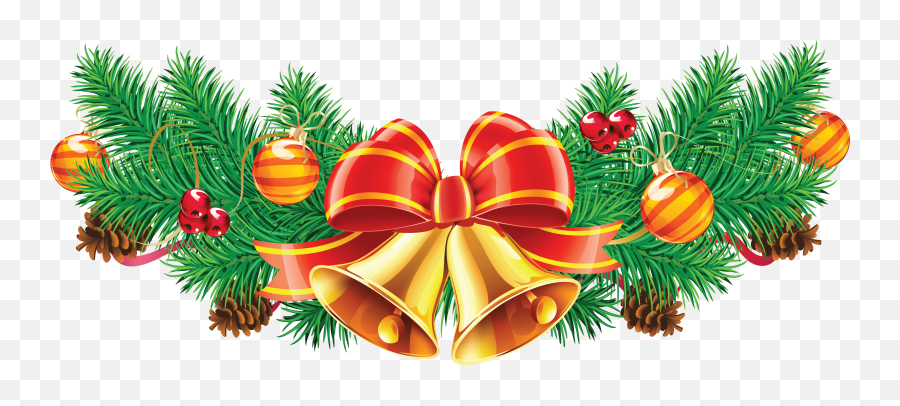 Christmas Bell Ribbon Png Image - Christmas Clipart High Resolution Emoji,Bell Emoji Png