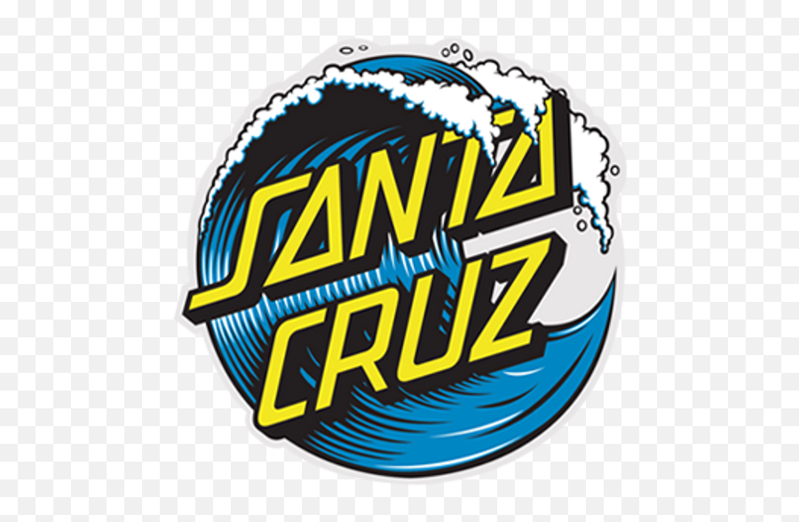 Santa Cruz Wave Dot Logo Sticker - Sticker Mania Emoji,Panda Japanese Text Emoticon