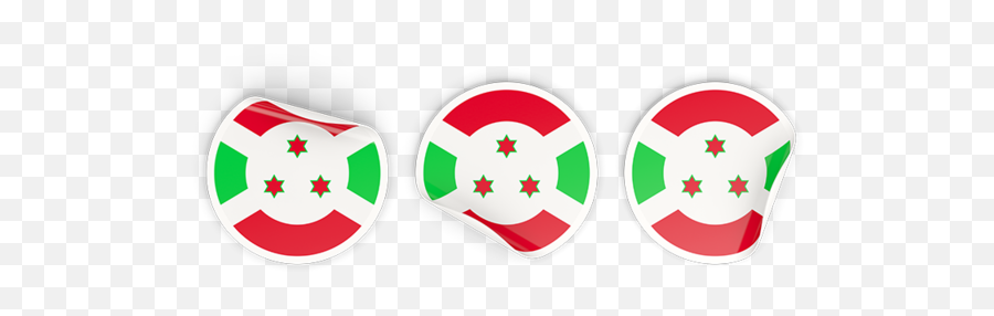 Three Round Labels Illustration Of Flag Of Burundi Emoji,Cute Flag Emoticon