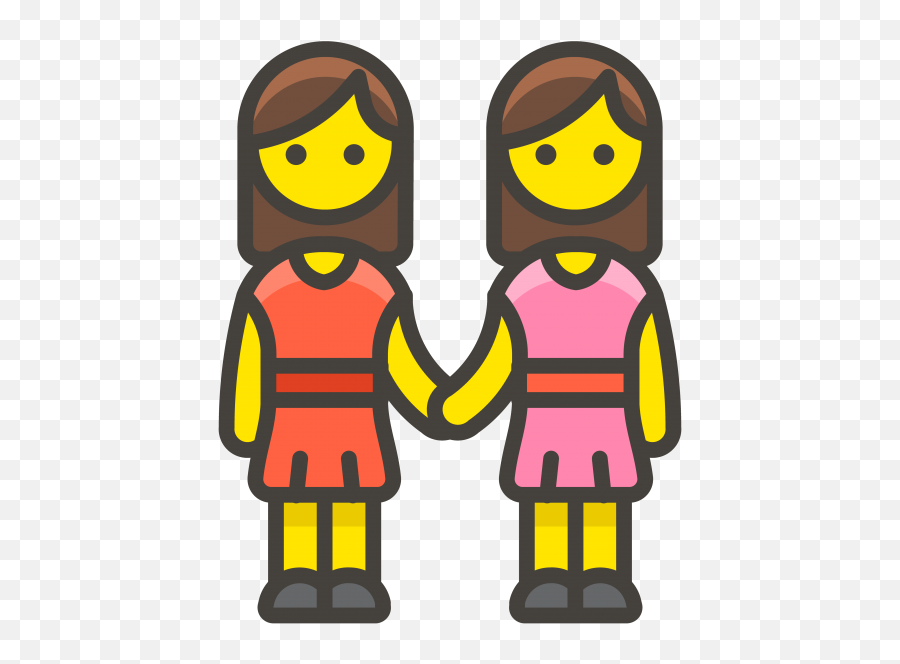 Download Two Women Holding Hands Emoji - Emoji De Dos Portable Network Graphics,Two Emojis