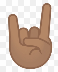 The Horns Emoji With Medium Skin Tone - Rock On Hand Emoji,Rock Emoji