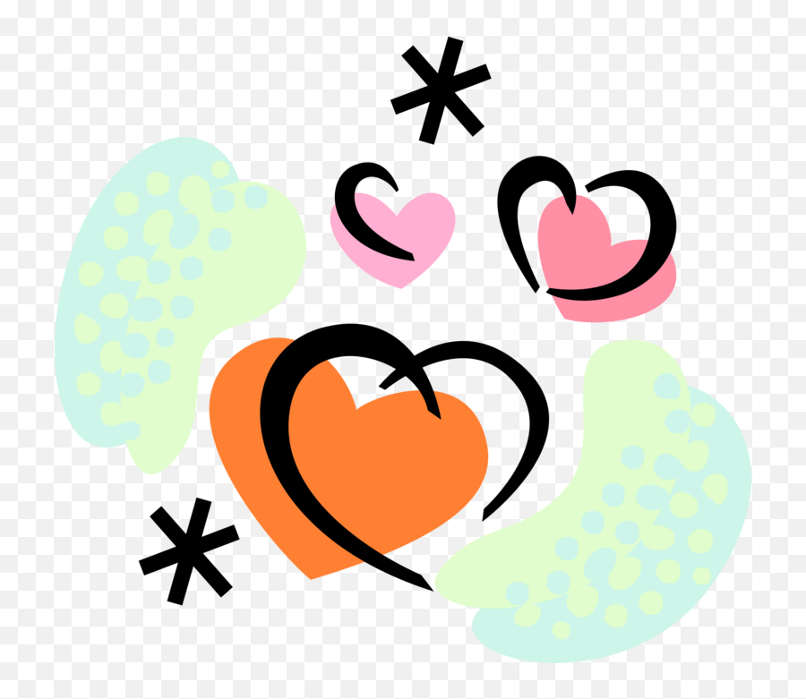 Vector Illustration Of Romantic Love Hearts Express Clipart - Girly Emoji,Valentine's Day Emoji Express