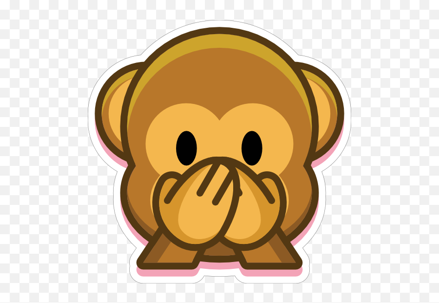 Monkey Speak No Evil Emoji Sticker - Silent Is Good Answer,Emoji Monkey With Flowers