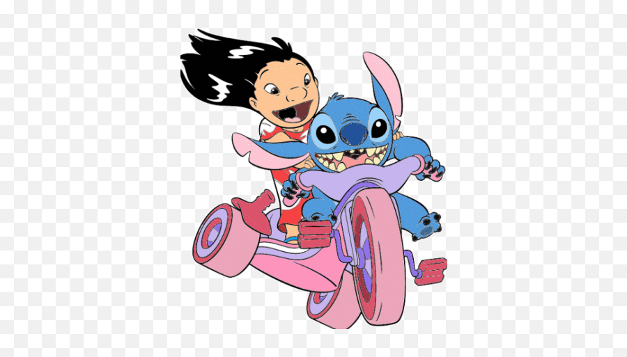 Lilo And Stitch Gifs - Lilo And Stitch On Bike Emoji,Emoticon Bergerak