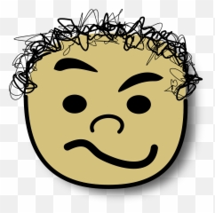 Emoticon Head Smiley Png Clipart - Curly Hair Cartoon Boy Emoji,Stick Figure Emoticon Faces
