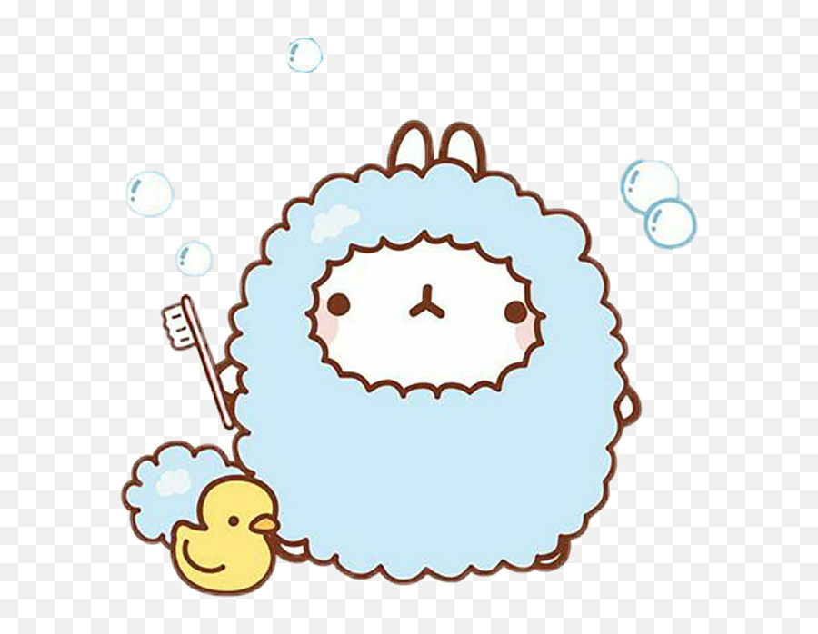 Molang Shower Cute Kawaii Sticker - Shower Kawaii Emoji,Molang Emoji