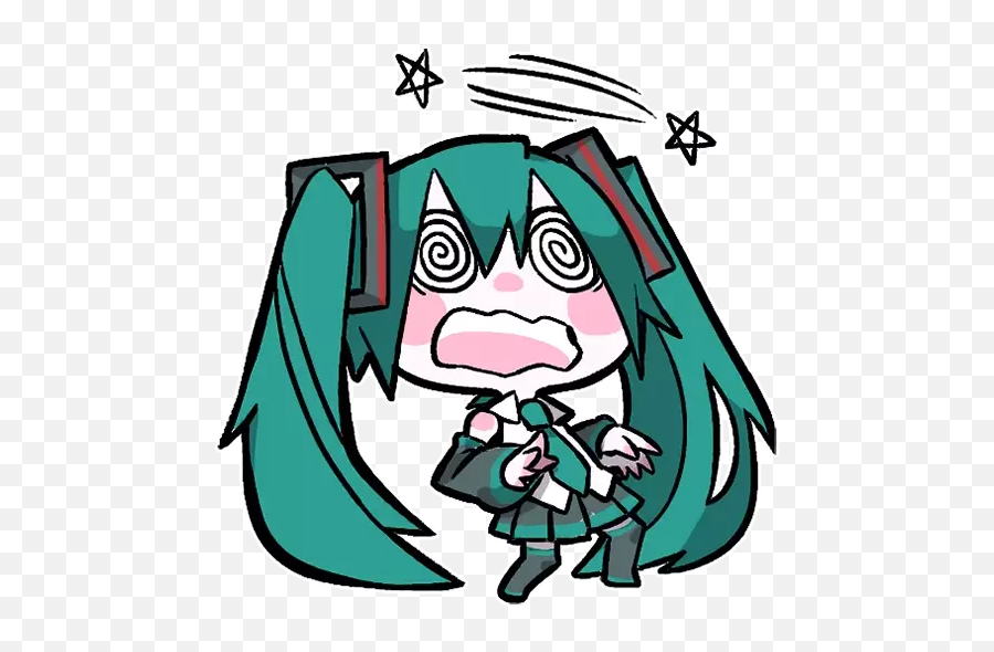 Miku By Blackencir 2 Stickers For Whatsapp - Fictional Character Emoji,Miku Emoji