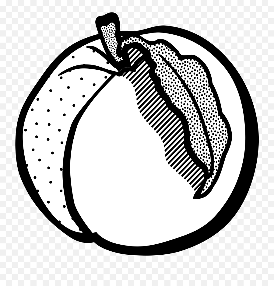 Black And White Drawing Of A Peach Free - Png Black And White Peach Emoji,Emotions Peach