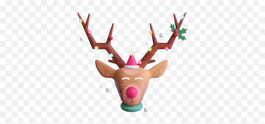 Rudolf Christmas Reindeer Free Icon - Christmas Day Emoji,Rudolph Reindeer Emoticon For Twitter