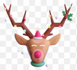 Rudolf Christmas Reindeer Free Icon - Christmas Day Emoji,Rudolph Reindeer Emoticon For Twitter