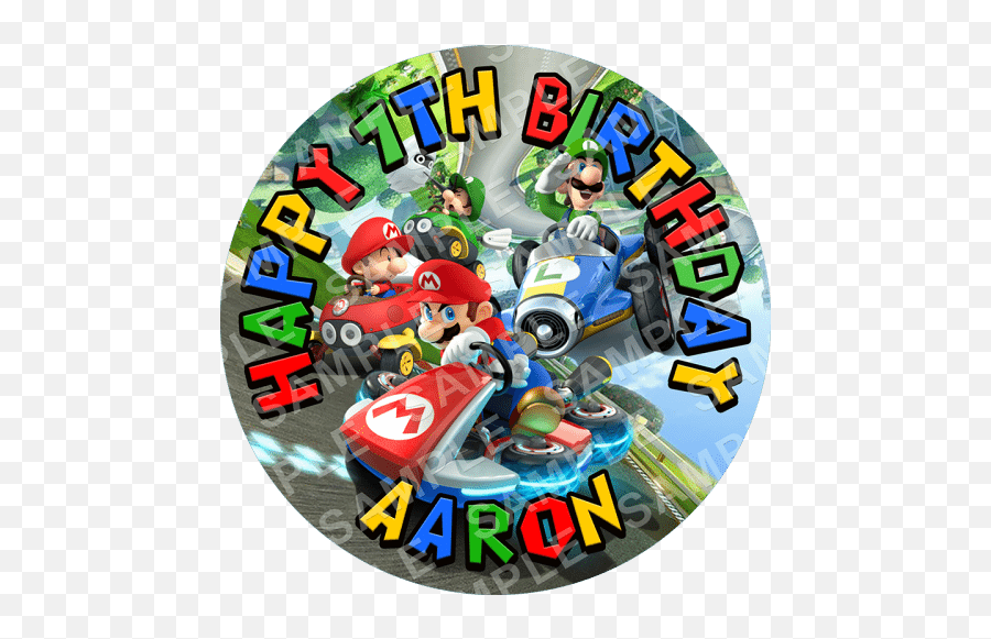 Mario Kart 8 Edible Cake Topper - Mario Kart Cake Topper Emoji,Mariokart Emojis