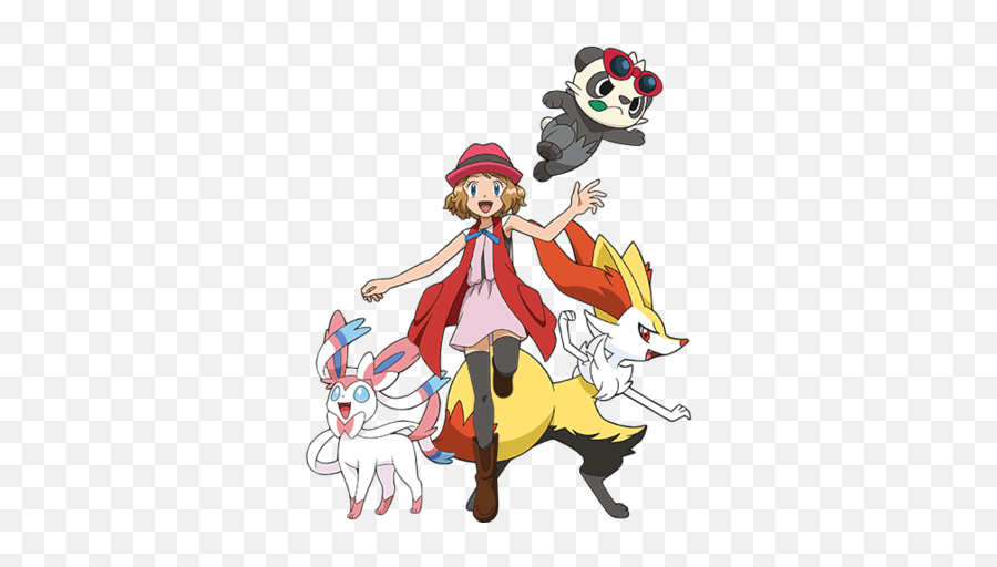 Xy Cast - Anime Serena Pokemon Team Emoji,Ash Hat Cover Emotion Pokemon