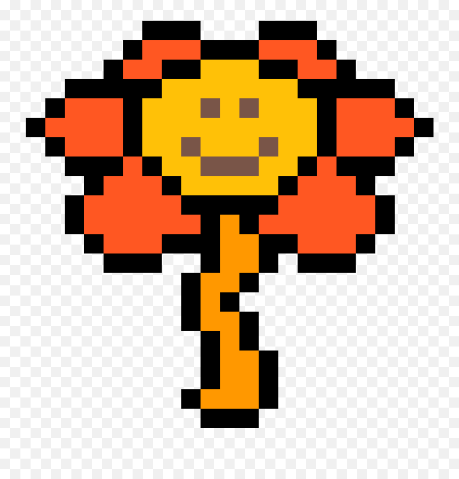 Pixilart - Flowey The Flower Pixel Emoji,Colorless Emoticon