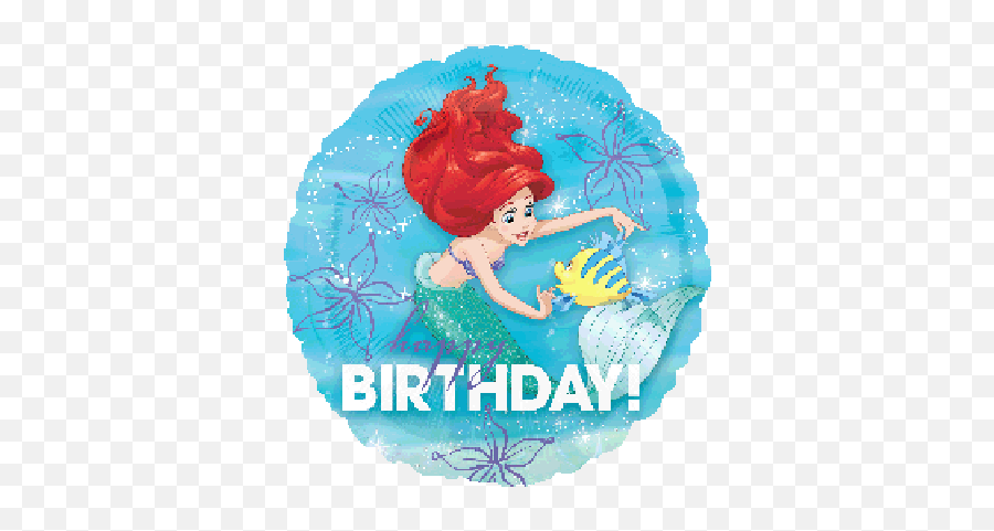 Disney Little Mermaid - Happy Birthday Ariel Balloon Emoji,Little Mermaid Emoji