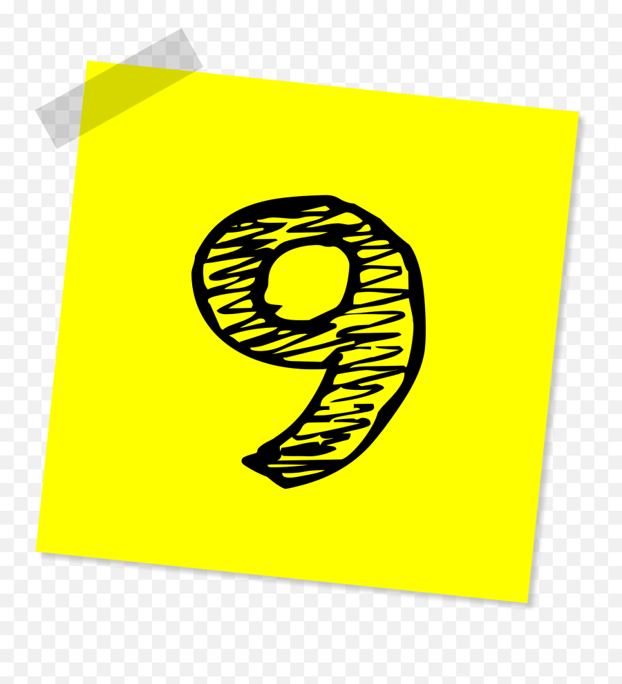 Nine 9 Number Drawing Free Image Download - Numero 9 Post It Emoji,Emotion Flashcard Free Download