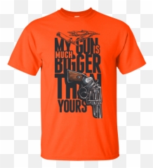 My Gun Is Bigger Than Yours Tee Shirt Made In Usa Emoji,Revolver Gun Emoji