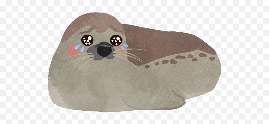 Sparkling Eyed Spotted Seal Whole Body - Cute2u A Free Cute Emoji,Smiling Emoji With Normal Eyes