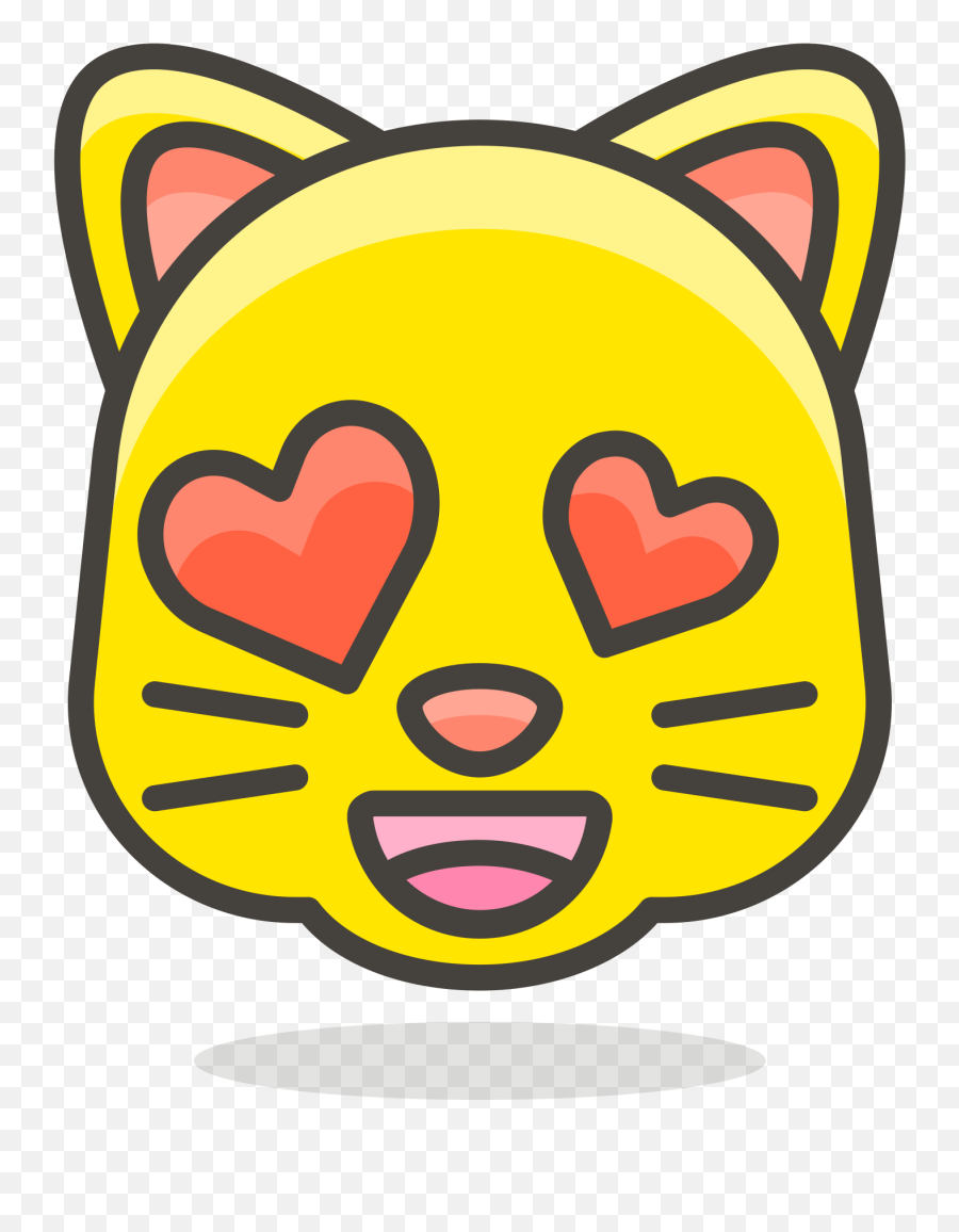 099 - Heart Eyes Cat Emoji Drawing Icon,Cat Heart Emoji