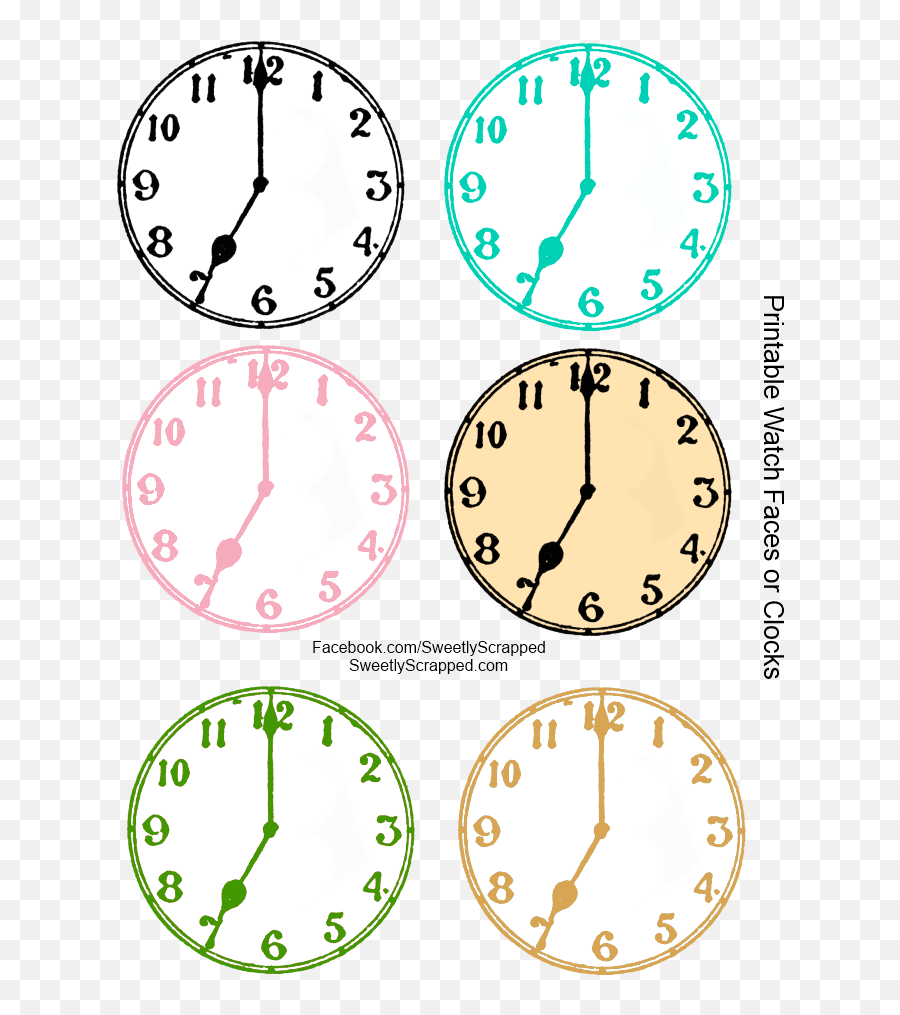 Clock Face Printable Clock - Clock With Correct Time Matching Emoji,Emoji Watch And Clock