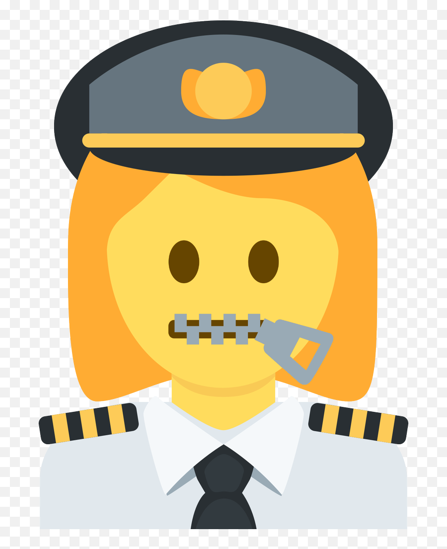 Woman Pilot Zipper - Emoji,._. Emoji